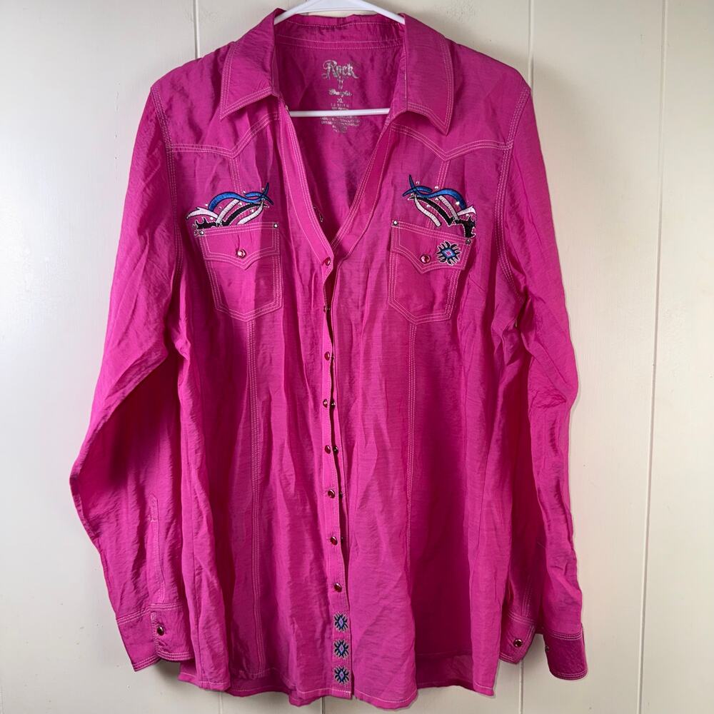 Women’s ROCK 47 BY WRANGLER SZ XL Snap